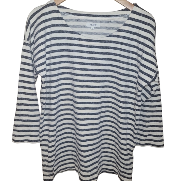 Madewell Striped Shirt 3/4 sleeve - Picture 1 of 4